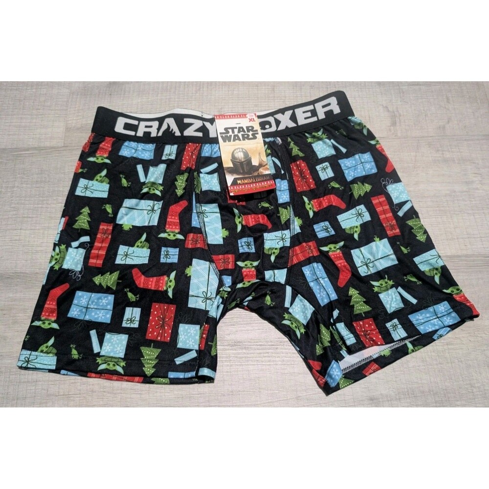 Crazy Boxer Star Wars Mandalorian Men's Sz XL Boxer Brief Christmas NWT Presents